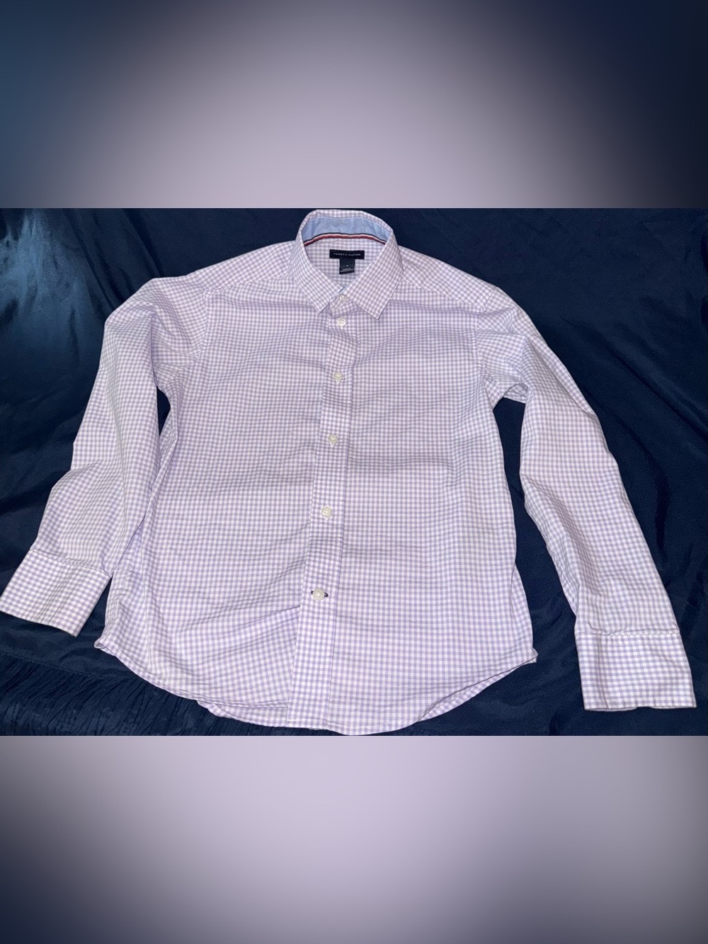 Tommy Hilfiger Boys’ Light Purple Gingham Dress Shirt